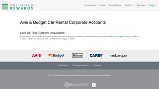 Unlimited Rewards Avis & Budget Car Rental Corporate Accounts
