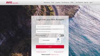 Login to your Avis Account | Avis Australia Car Hire