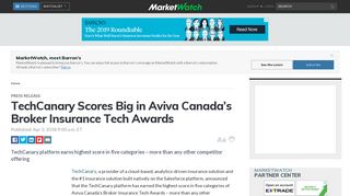 TechCanary Scores Big in Aviva Canada's Broker Insurance Tech ...