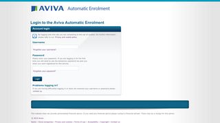 Login to the Aviva Automatic Enrolment