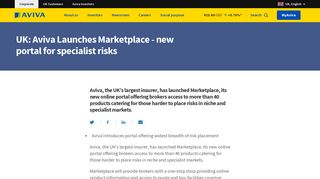 UK: Aviva Launches Marketplace - new portal for specialist risks ...