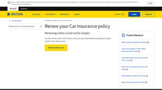 Car Insurance - Renew your Car Insurance policy - Aviva