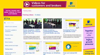 Training videos - AvivaBroker Video Portal