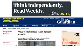 Aviva to shut its final salary pension scheme | Money | The Guardian
