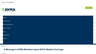A Message to AVMA Members about GHLIT Medical Coverage