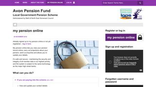 my pension online | Avon Pension Fund