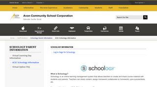 ACSC Schoology Information - Avon Community School Corporation