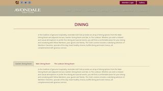 Dining Info - Avondale Golf Club