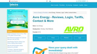 Avro Energy - Reviews, Login, Tariffs, Contact & More | Selectra