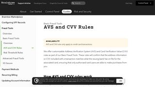 Basic Fraud Tools | AVS and CVV Rules - Braintree Support Articles