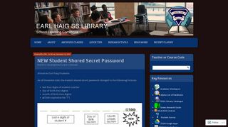 NEW Student Shared Secret Password | Earl Haig S.S. LIBRARY--Mr ...