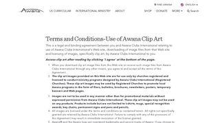 Clip Art Terms & Conditions - Awana