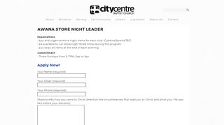 AWANA Store Night Leader - City Centre