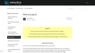 How to Log In – Awardco Navigator