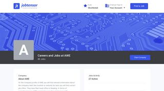 AWE Careers, Jobs - Application & Employment (hiring) | jobtensor
