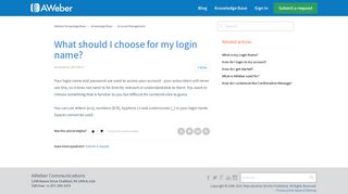 What should I choose for my login name? – AWeber Knowledge Base