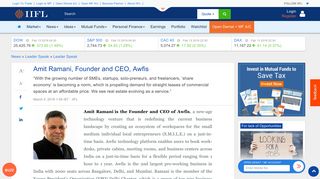 Amit Ramani, Founder and CEO, Awfis - IndiaInfoline