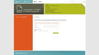 Login - Association of Writers & Writing Programs