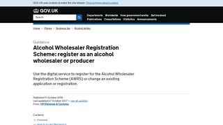 Alcohol Wholesaler Registration Scheme: register as an alcohol ...