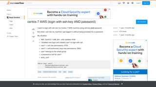 centos 7 AWS (login with ssh-key AND password) - Stack Overflow