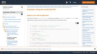 Examples: Using the JavaScript SDK - Amazon Cognito