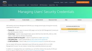 AWS IAM | Manage Users' Security Credentials