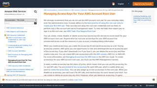 Managing Access Keys for Your AWS Account Root User - Amazon ...