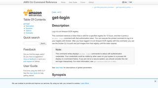 get-login — AWS CLI 1.16.96 Command Reference