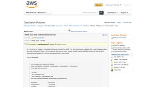 AWS Developer Forums: AWS CLI aws events doesn't exist ...