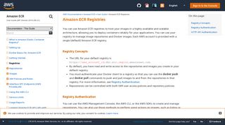 Amazon ECR Registries - Amazon ECR - AWS Documentation