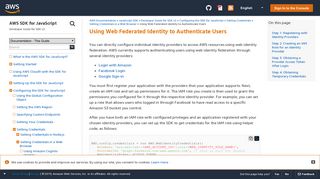 Using Web Federated Identity to Authenticate Users - AWS SDK for ...