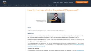 Recover AWS Password - Amazon.com