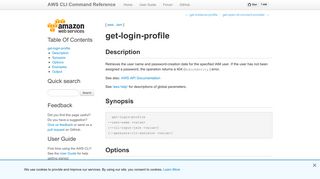 get-login-profile — AWS CLI 1.16.96 Command Reference