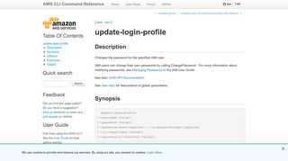 update-login-profile — AWS CLI 1.16.96 Command Reference