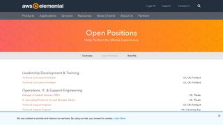 Open Positions | AWS Elemental