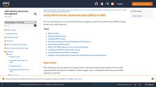 Using Multi-Factor Authentication (MFA) in AWS - AWS Identity and ...