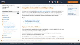 Using MFA Devices With Your IAM Sign-in Page - AWS Identity and ...