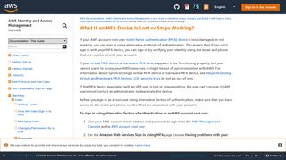 What If an MFA Device Is Lost or Stops Working? - AWS Identity and ...