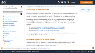 Connecting to Your Gateway - AWS Storage Gateway
