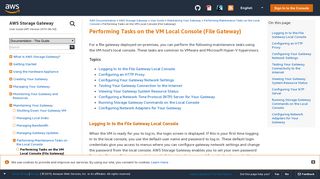 Performing Tasks on the VM Local Console (File Gateway) - AWS ...