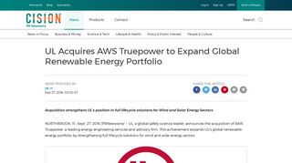 UL Acquires AWS Truepower to Expand Global Renewable Energy ...