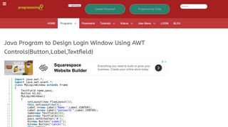 Java Program to Design Login Window Using AWT Controls(Button ...