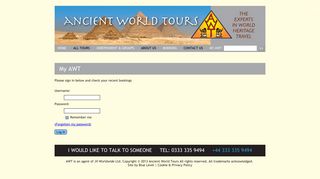 Login - Ancient World Tours