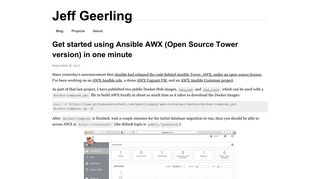 Get started using Ansible AWX (Open Source Tower version) in one ...