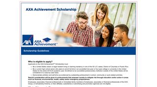 AXA Achievement Scholarship - Scholarship Guidelines