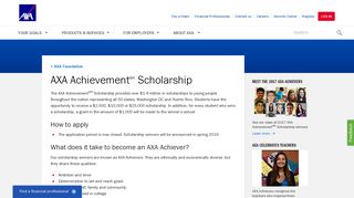 AXA Achievement Scholarship
