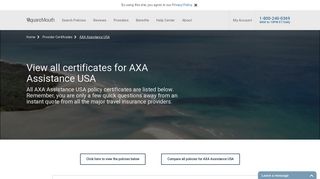 AXA Assistance USA Certificates - Squaremouth