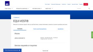 EQUI-VEST® Product Support - AXA.com