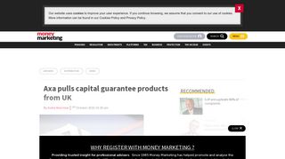 Axa pulls capital guarantee products from UK - Money Marketing