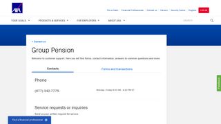 Group Pension Product Support - Axa